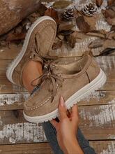 L 44657 Thick Sole Big Size Retro Lace Up Casual Shoes ���