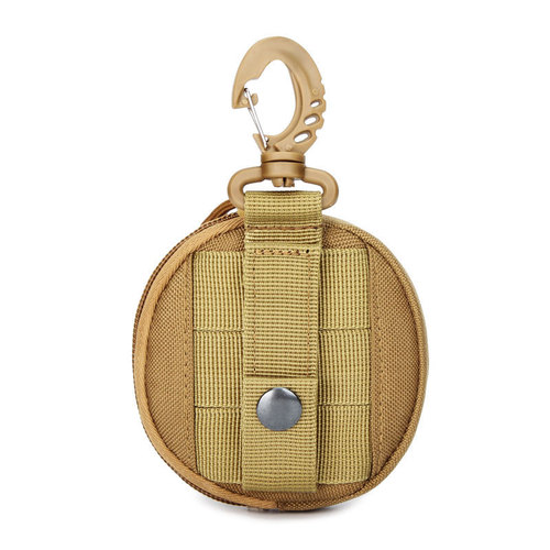 1000D Outdoor Tactical Keychain Coin Purse Earphone Cord Car Key Round Bag EDC Storage Pouch