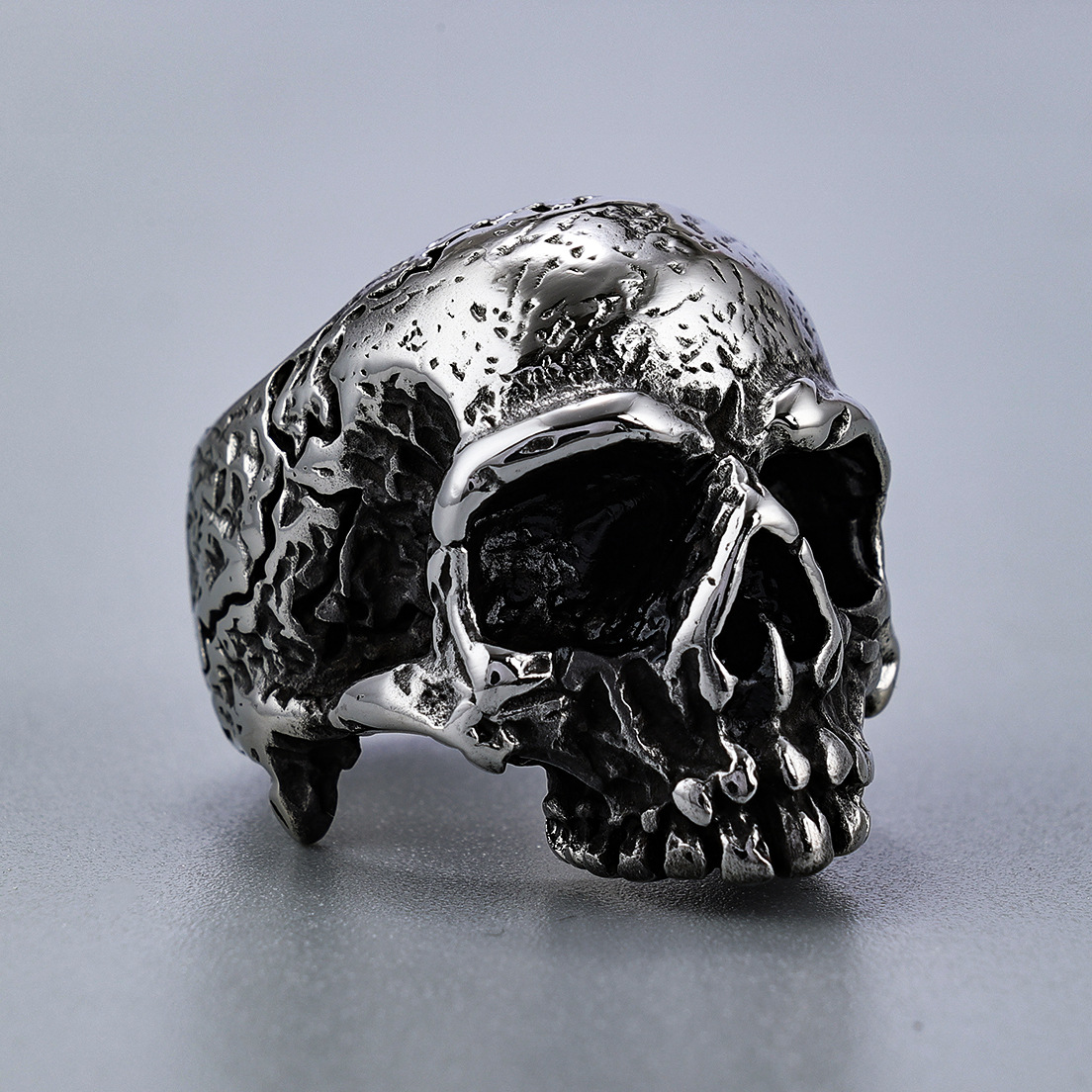 1 Piece Fashion Skull Stainless Steel Plating Men's Rings display picture 3