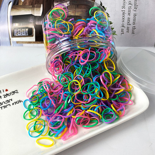 Factory price baby hair band disposable rubber band color black small leather sheath hair tie high elastic headband children