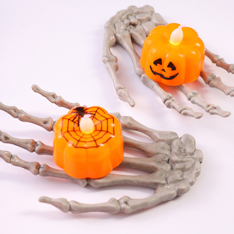 Maison & Jardin Halloween citrouille lanterne fantôme festival décoration accessoires led électronique bougie lampe fête fournitures veilleuse lumineuse lampe à vent_voghion.com