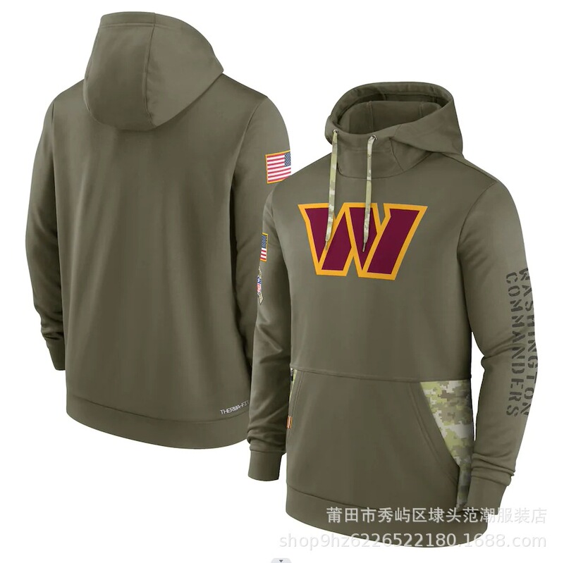 现货18军绿款nfl致敬版男士长袖卫衣运动健身连帽衫橄榄球运动|undefined