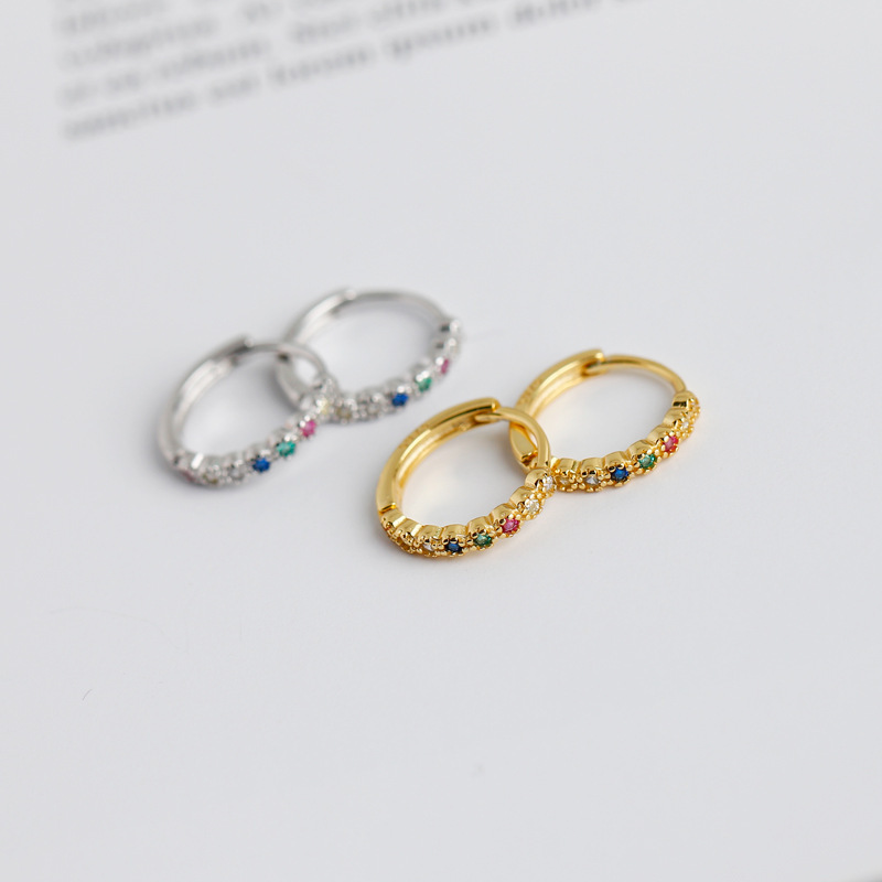Mixed color zircon copper earrings wholesale Nihaojewelrypicture8