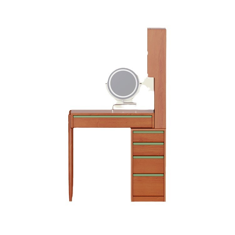 Tocador de madera maciza medieval, gabinete de almacenamiento, mesa de maquillaje pequeña, armario, dormitorio principal integrado, hogar, nuevo espejo 2024