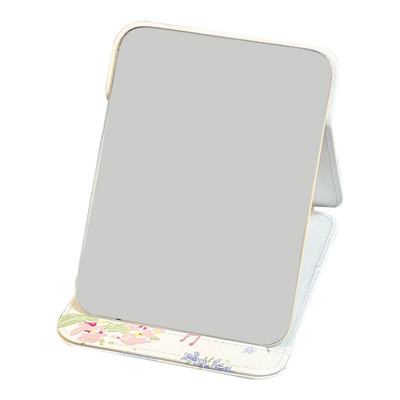 Espejo plegable espejo de tocador de escritorio de un solo lado pequeño dormitorio de estudiantes portátil de alto aspecto Oficina escritorio hogar