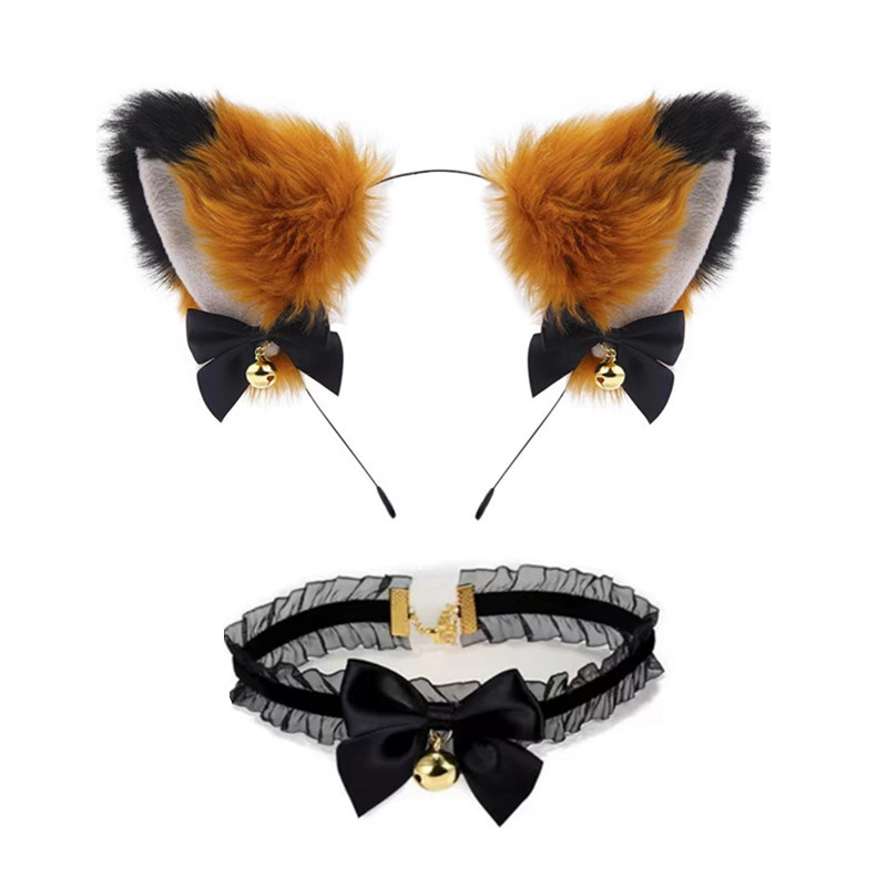 Set cerchietto orecchie di gatto e girocollo per ragazza_voghion.com