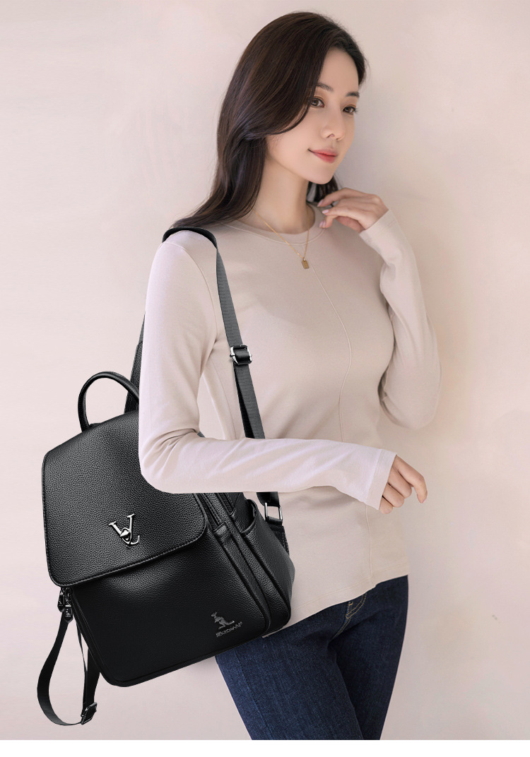 Mom 2024 neue Mode schwarz klassischer Rucksack hochwertige Damen Casual Reisetasche Trend_voghion.com