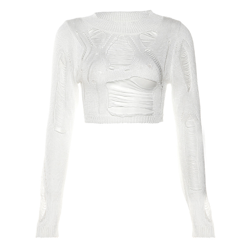 Fashion Solid Color Hollow Out Pants Sets 2 Piece Set