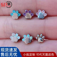 F136 титановые серьги-гвозди Aobao кошачий коготь 5A цирконовые ушные гвозди назальные гвозди для губ G23 титан пирсинг человеческого тела украшения