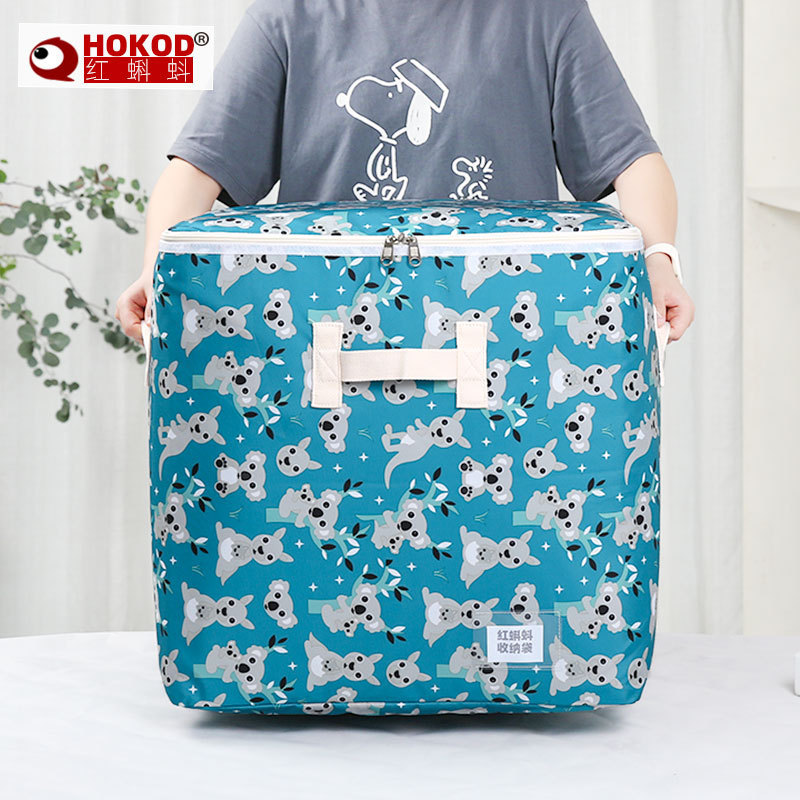 Red Tadpole Waterproof Oxford Cloth Quilt Storage Bag Clothing Organizing Bag Home Travel Clothes Storage Large Capacity