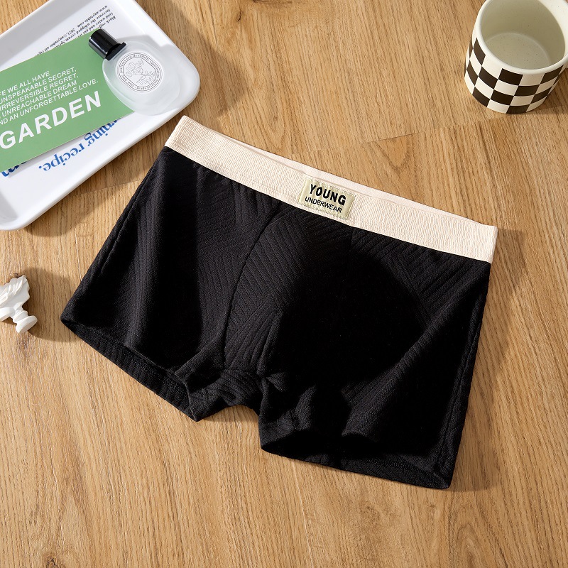 Ropa interior de los hombres de algodón Boxer shorts transpirable antibacteriano entrepierna deportes juveniles Boxer shorts cabeza ropa interior hombres