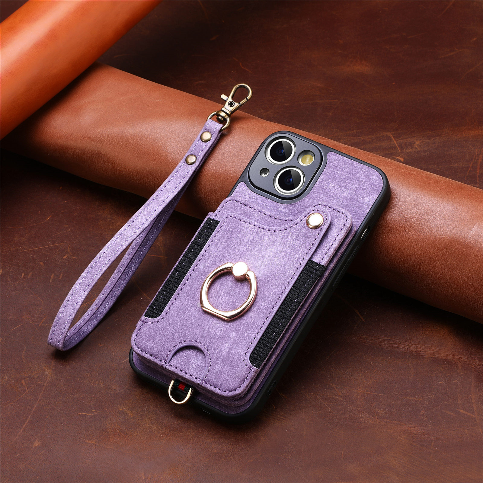 Vintage Style Solid Color Pu Leather    Phone Cases display picture 6