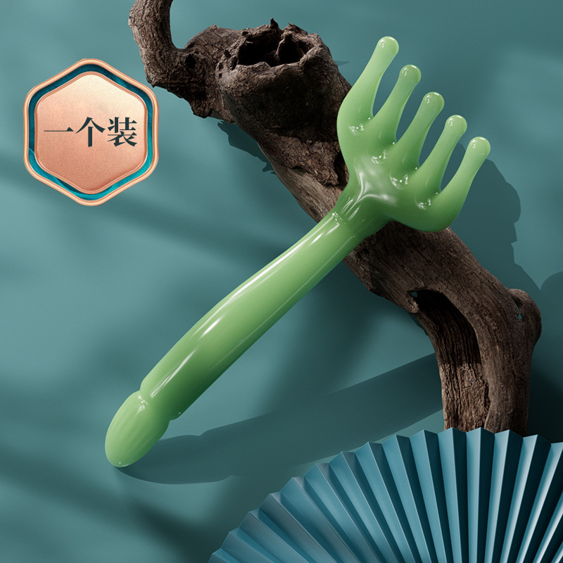 Masajeador de cabeza de cinco garras masaje peine herramienta de terapia capilar resina tendón dragado Meridian rascarse cuero cabelludo descompresión artefacto