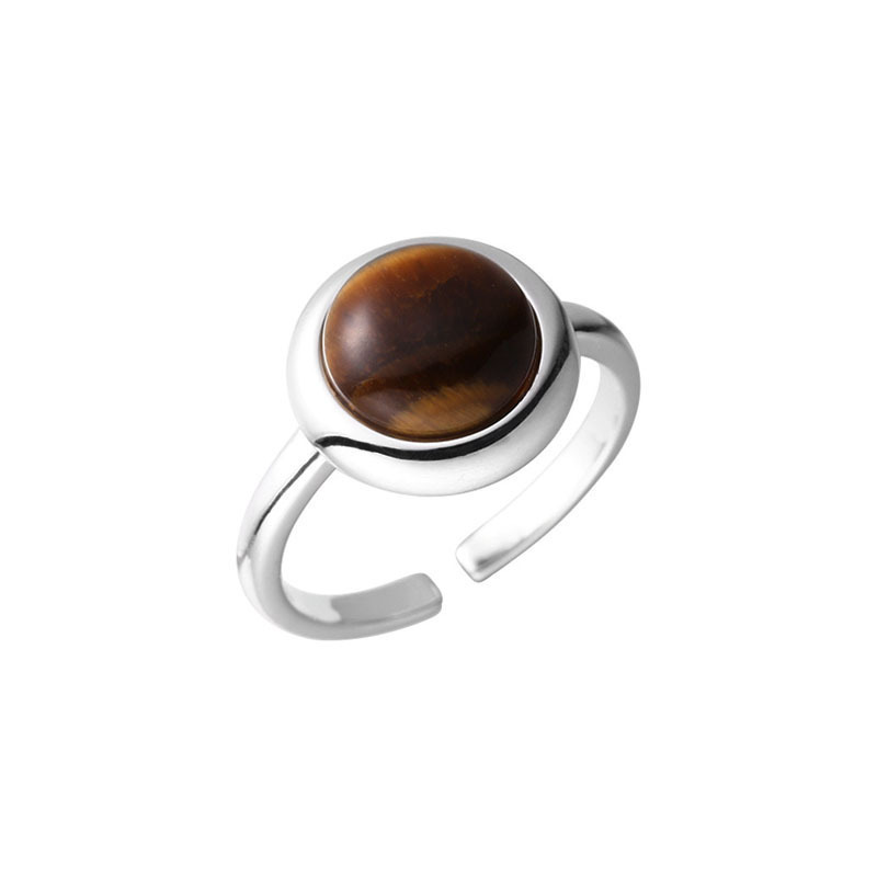 Anello donna occhio di tigre geometrico regolabile impilabile_voghion.com