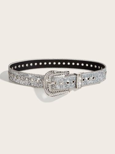 Rhinestone belt women's ins style wide belt decoration European and American fashion personality sequined jeans with versatile design