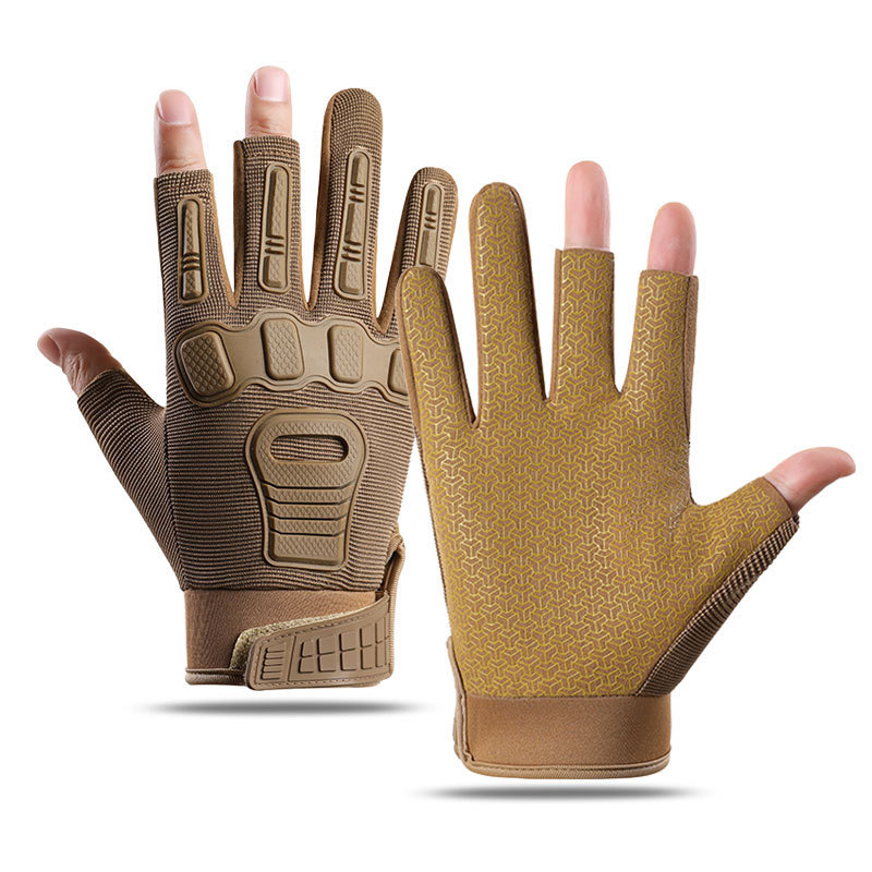 Guantes tácticos para exteriores de los hombres con fugas de goma engrosadas, pantalla táctil, deportes de montañismo, protección de dedos completos, guantes de ciclismo antideslizantes