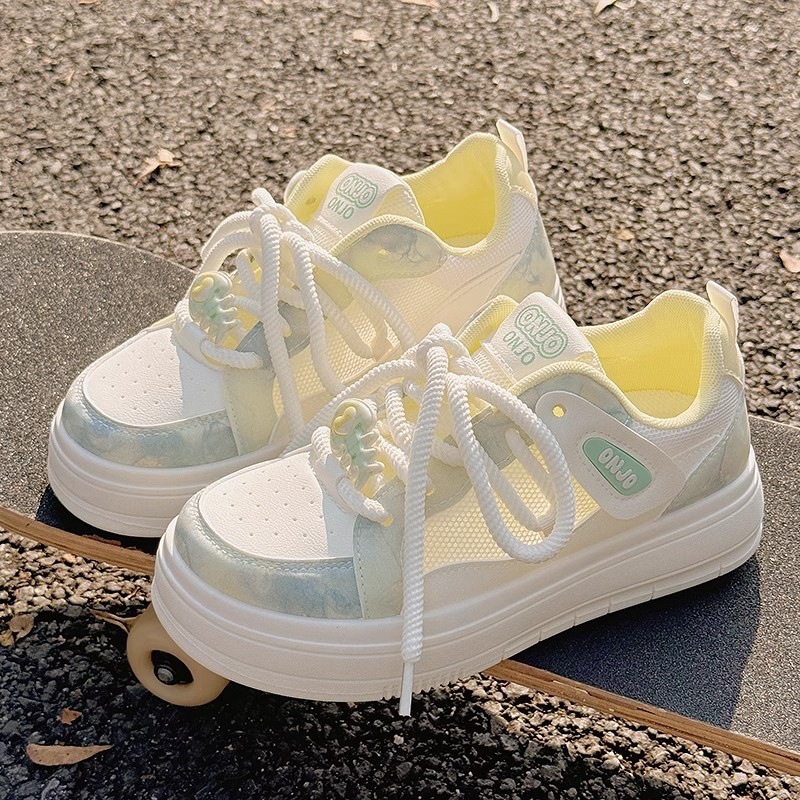 Summer Women's Shoes, White Shoes for Women, 2025 New Breathable Mesh Shoes, Versatile Niche Bread Shoes, Thick-Soled Sports Sneakers