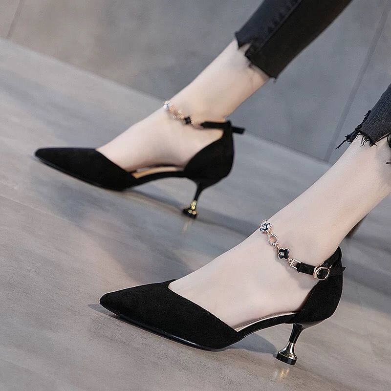 Open-Toe Sandals for Women with Ankle Strap High Heels 3cm Breathable Detachable Ankle Strap Chanel-Style High Heels for Women Open-Toe Sandals for Women with Ankle Strap High Heels 3cm Breathable Detachable Ankle Strap Chanel-Style High Heels for Women