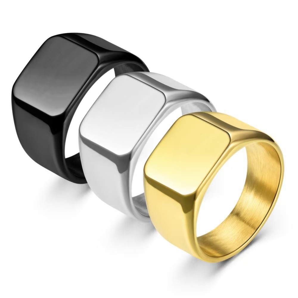 Geometric glossy ring stainless steel for men and women