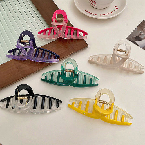 Spring and summer new color geometric grip clip, fashionable and personalized back head shark clip, versatile and sweet temperament hair accessory for women