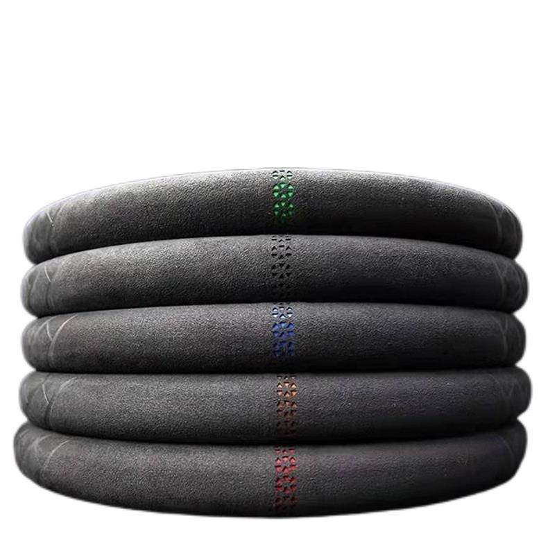 Suede Car Steering Wheel Cover Ultra-Thin Anti-Slip D-Shaped Round Breathable Sweat-Absorbent Suede Leather Handle Cover for All Seasons Beiqin