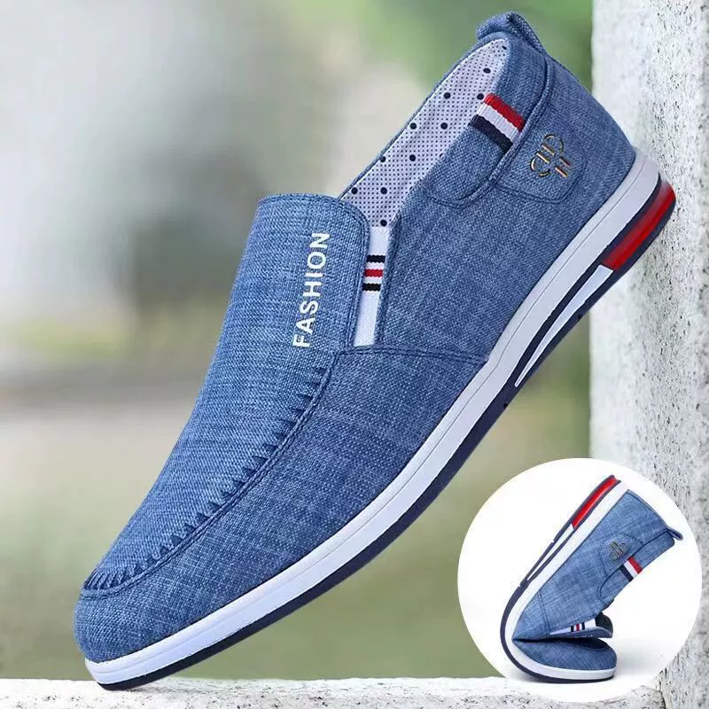 Мужская молодежная корейская версия британской модной модной мужской обуви бизнес-бахилы ноги повседневные холщовые туфли оптом