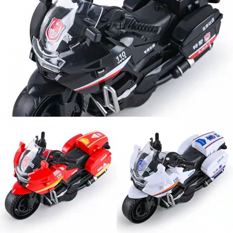 오토바이 3대(SWAT + 소방 + 경찰차)