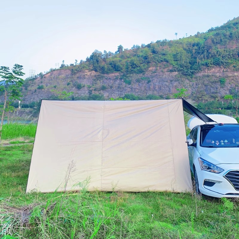 Outdoor exposure full shading black glue car edge canopy side car tail canopy tent self-driving travel car awning windproof