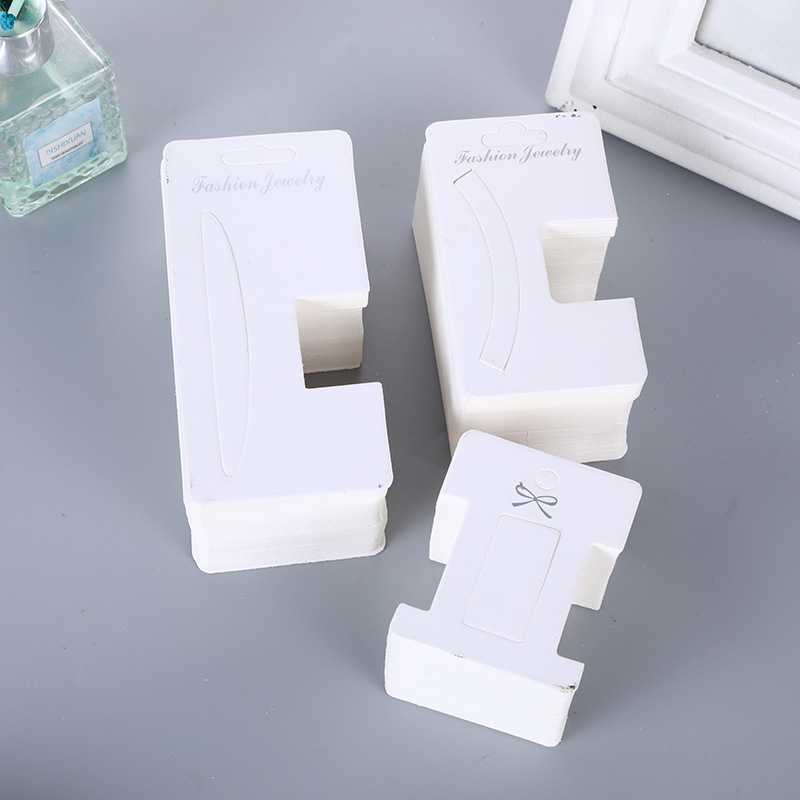 厂家现货批发饰品卡片包装抓夹卡片袋子简约白卡片韩版吊卡卡片