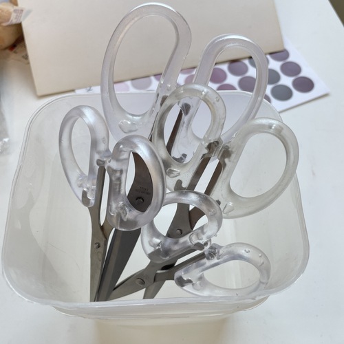 Japanese style ins style handbook art scissors, simple frosted handle art scissors, high appearance, fully transparent BH056