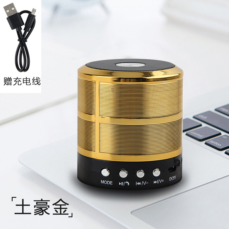 Altavoz Bluetooth WS-887 Mini Subwoofer, Portátil para Hogar y Exterior, Carcasa Metálica, Tarjeta TF, Audio Inalámbrico, Fabricante Mayorista