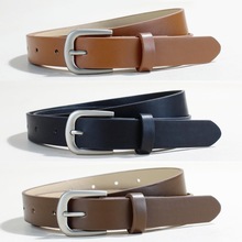 2024新款跨境简约沥色针扣PU皮腰带高级感男女同款百搭装饰腰带女