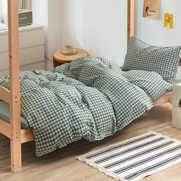 Green small grid [Class A pure cotton yarn-dyed]