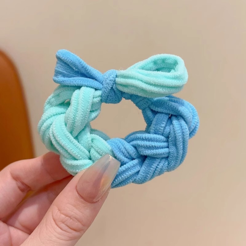Coreano simple color de niños anillo de cabello de dopamina de alta elasticidad para niñas trenzando cuerdas de cabello gruesas para atar la banda de la cabeza