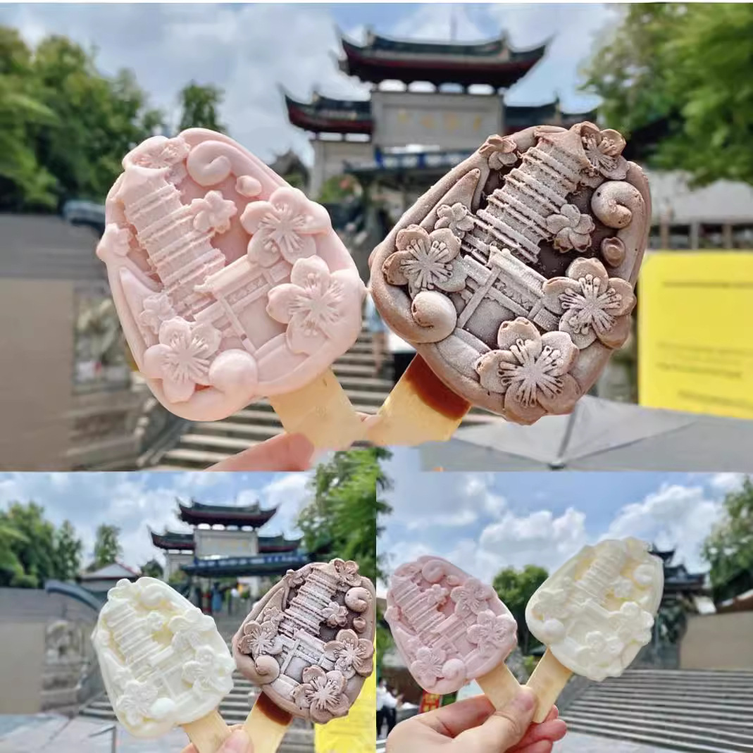 Molde de helado cultural y creativo ciudad escénica antiguo edificio molde de silicona moda nacional viaje ponche-en helado de paleta