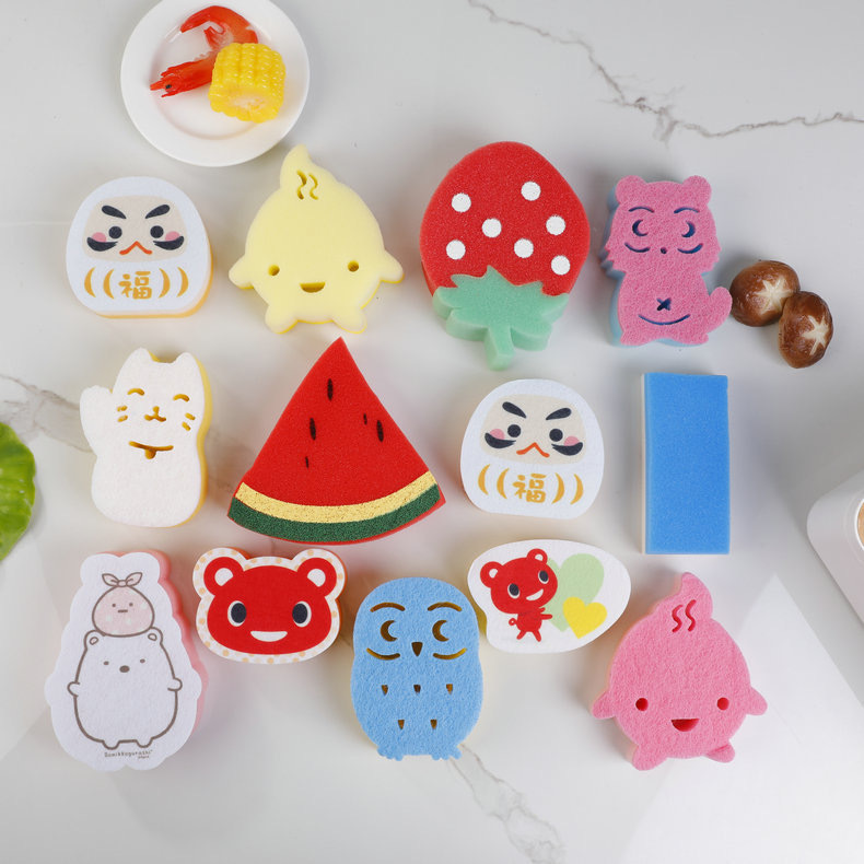 新款加厚木浆海绵擦家用厨房天然吸水木浆棉洗碗压缩海绵刷锅专用