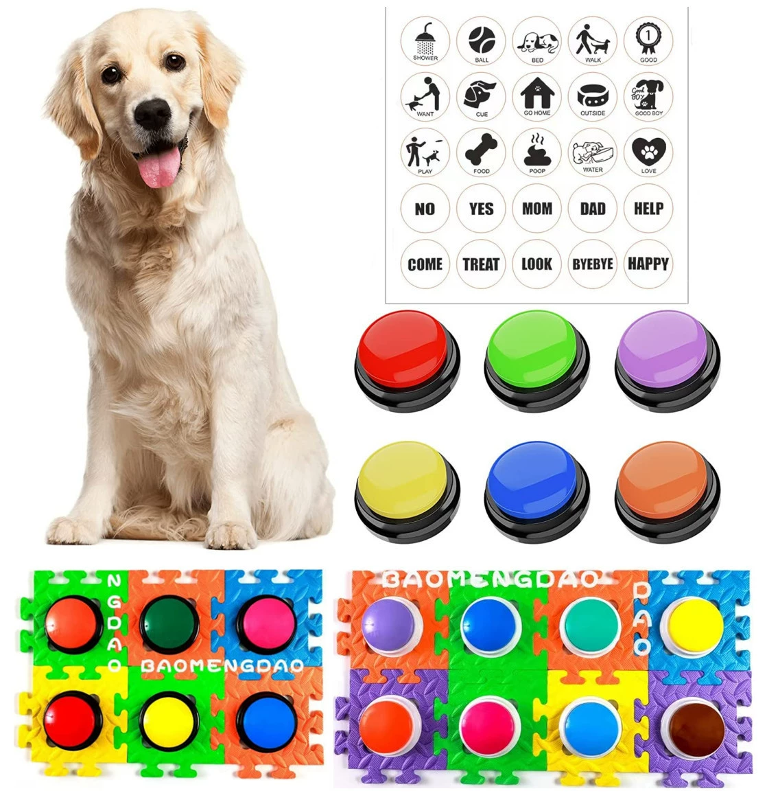 Звуковая игрушка с прессом для домашних животных с подушкой трансграничная Кнопка обмена собак Amazon Интерактивная Запись дрессировщик собак