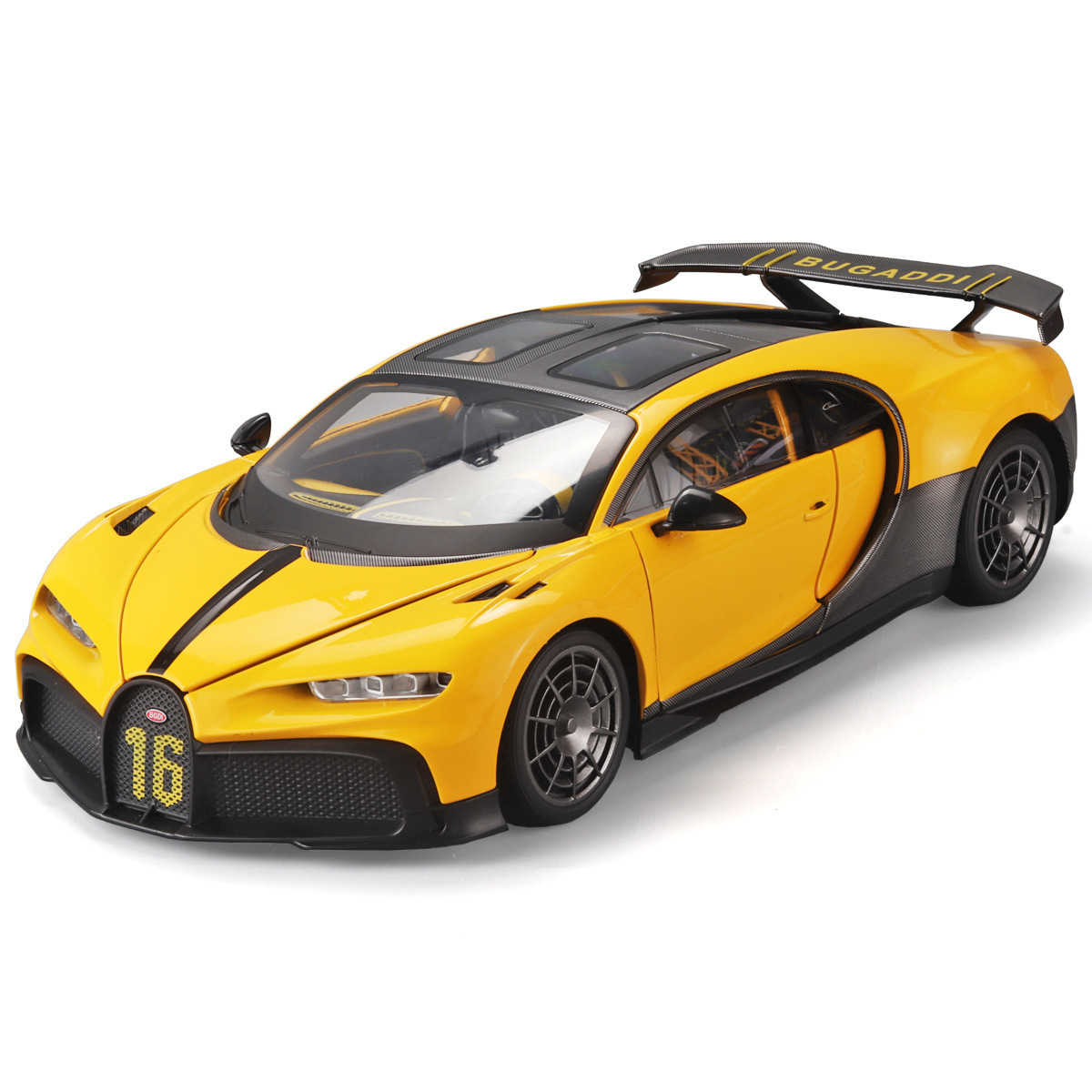 Modelo de coche de aleación Mamba negro 1:18 Bugatti Kailong coche deportivo iluminación efecto de sonido juguete modelo de coche decoración colección