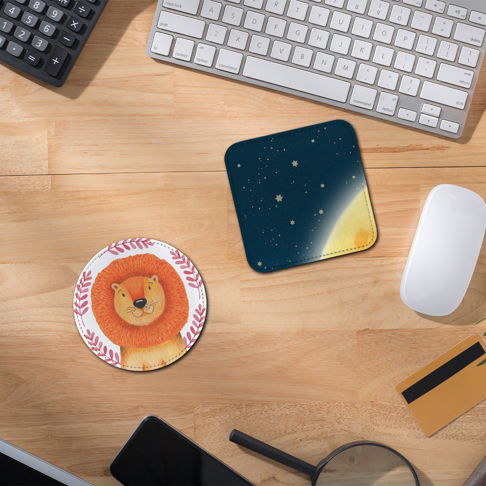 Nuevo producto de transferencia de calor posavasos de cuero para el hogar de oficina posavasos de cuero redondo antideslizante e impermeable al por mayor