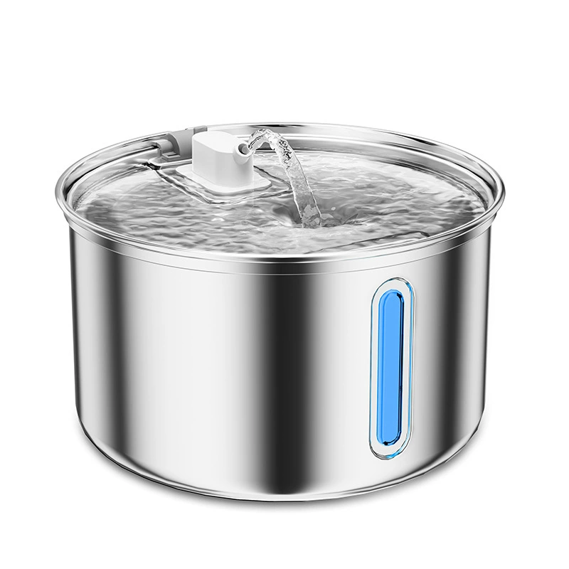 304 из нержавеющей стали Pet фонтан диспенсер для воды кошка умная кормушка для питьевой воды 3L фонтан для домашних животных