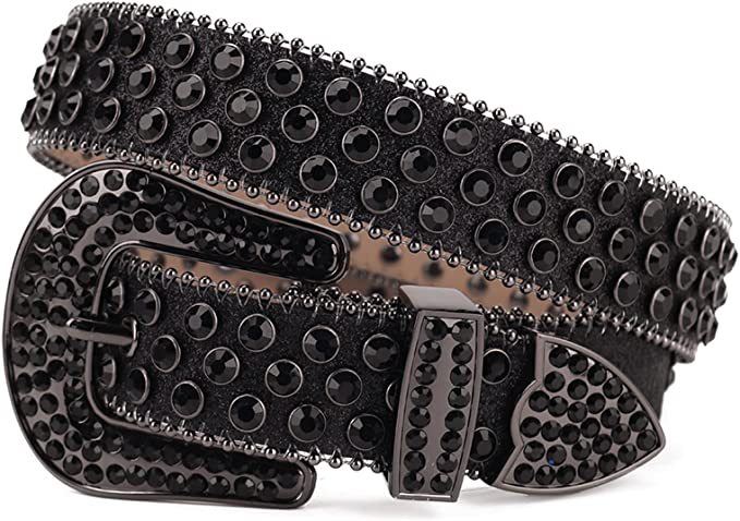 Cinturón de las mujeres remache aleación rhinestone diamante pin hebilla conjunto de tres piezas punk estilo europeo y americano hip hop moda caliente al por mayor