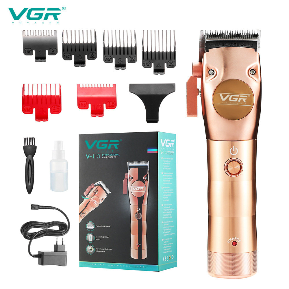 Cortapelos eléctrico totalmente metálico recargable de cabeza plana para recortar y afeitar el cabello._voghion.com
