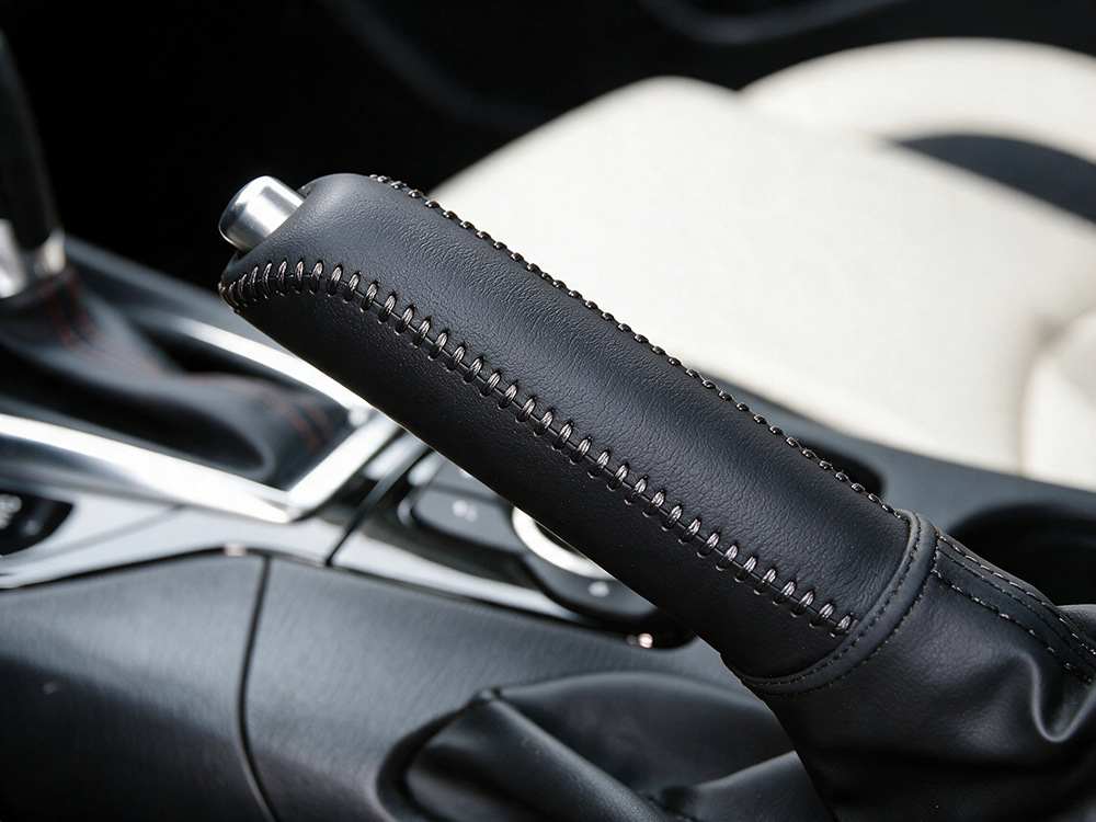 Car handbrake cover for Mazda Axela CX-5 interior modification protective cover with red and black color stitching gear shift cover
