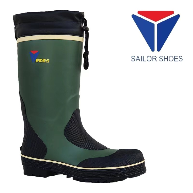 防防水蓝色吸汗布雨鞋靴男女护脚保暖天然橡胶防滑时尚轻便钓鱼