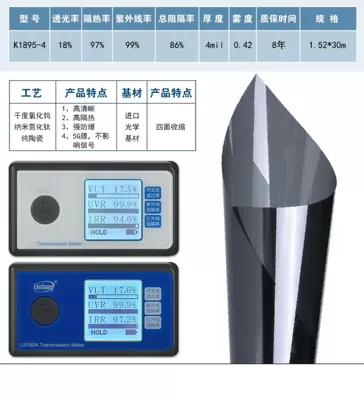 Automotive Film film strong explosion-proof high heat - 152m30m-k1895-4-18-light-transmission-99-uv-blocking-97-infrared-blocking