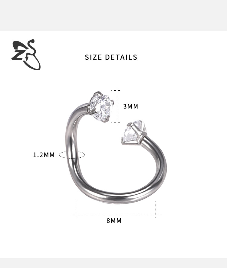 Pointed titanium steel lip stud product view