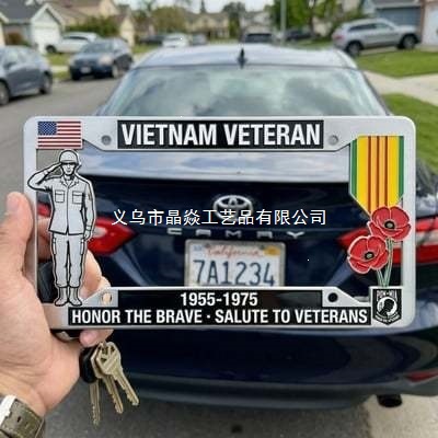 Hot-Selling Foreign Trade Product: Vietnam Veteran Tribute License Plate Frame Decoration Vietnamlicenseplateframe