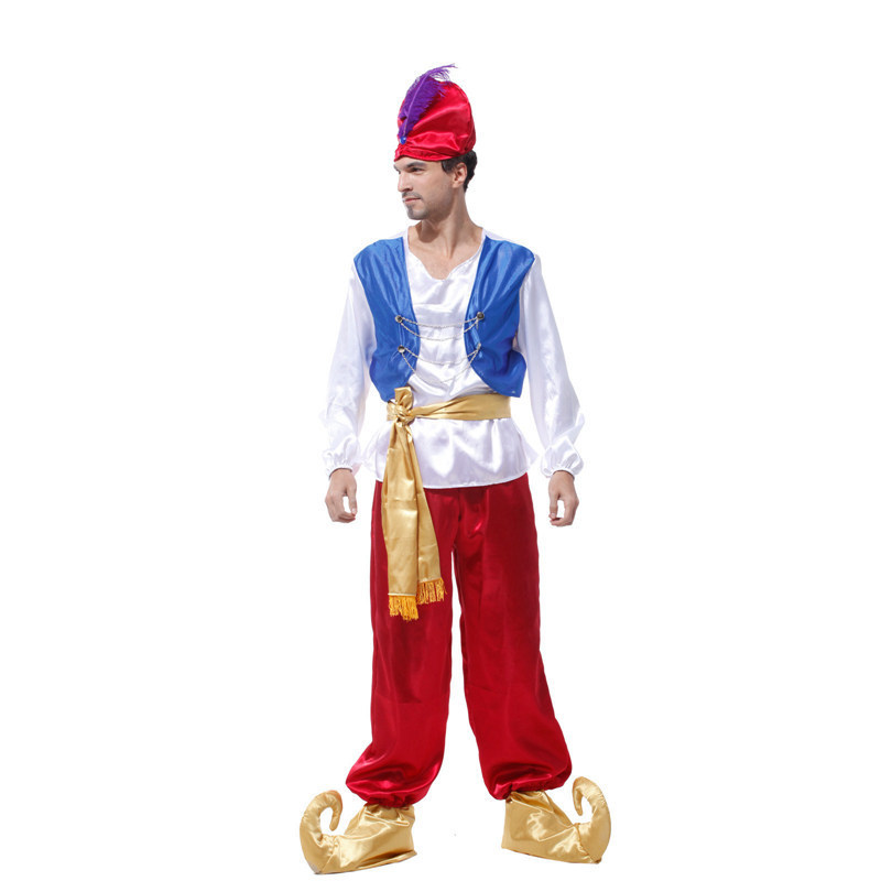 Halloween Arabian King Ball Cosplay Male Adult Aladdin Magic Lamp Prince Performance Costume_ecoleips.com