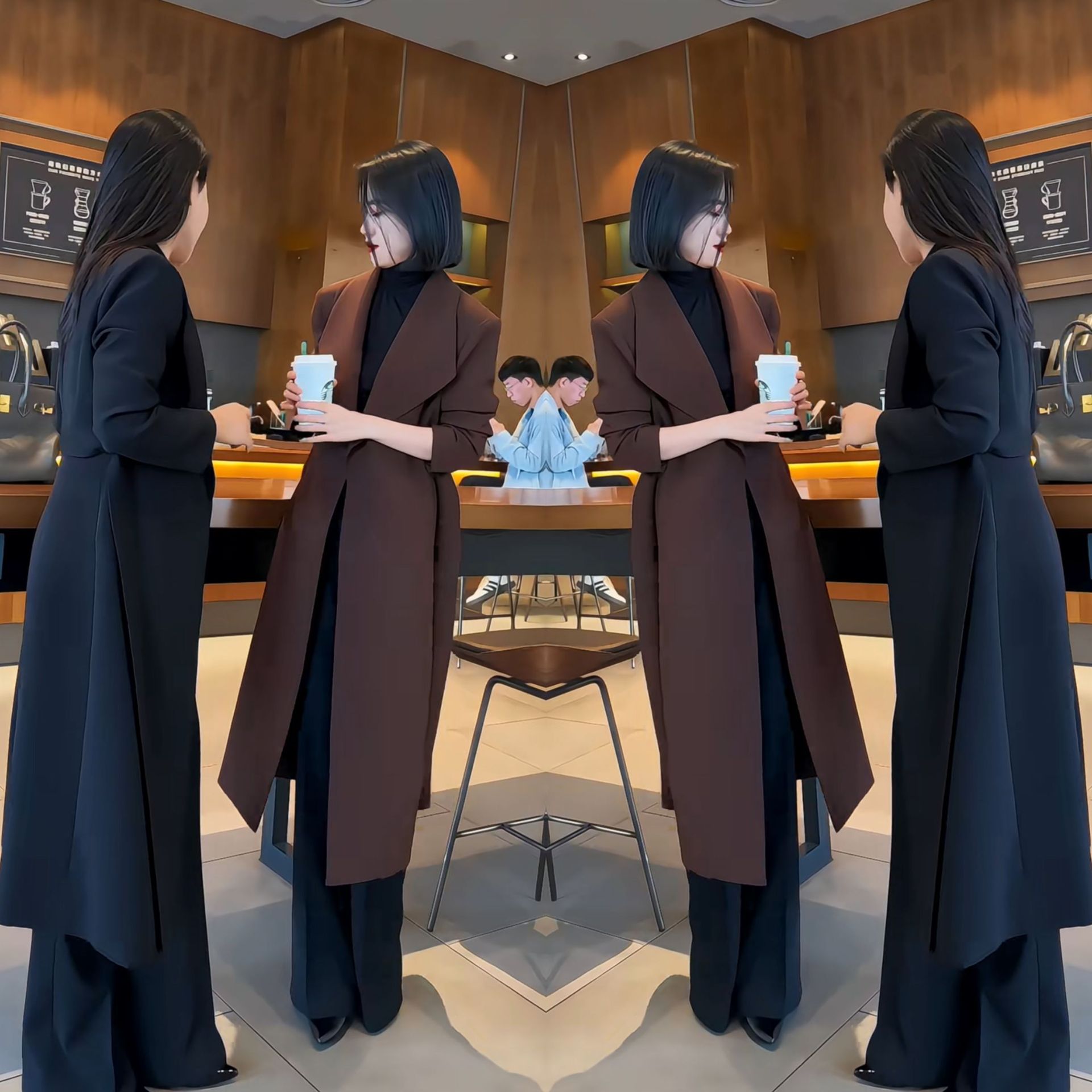 2904 Spring and Autumn Plus Size Women's Long Waist-Cinching Slimming Trench Coat for Plus Size Women, Over-The-Knee Coat 100kg
