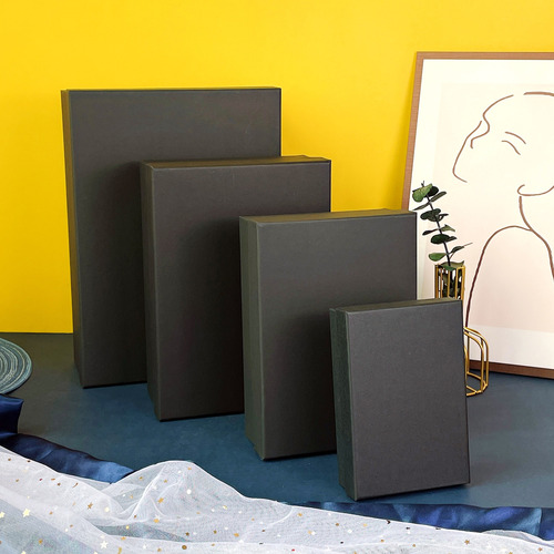 Black Large Square Gift Box Wholesale Round Top and Bottom Lid Gift Box for Giving Gifts, Jewelry, Lipstick, Gift Box